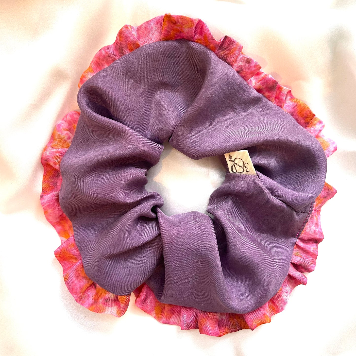Habotai Silk Scrunchie with Frill