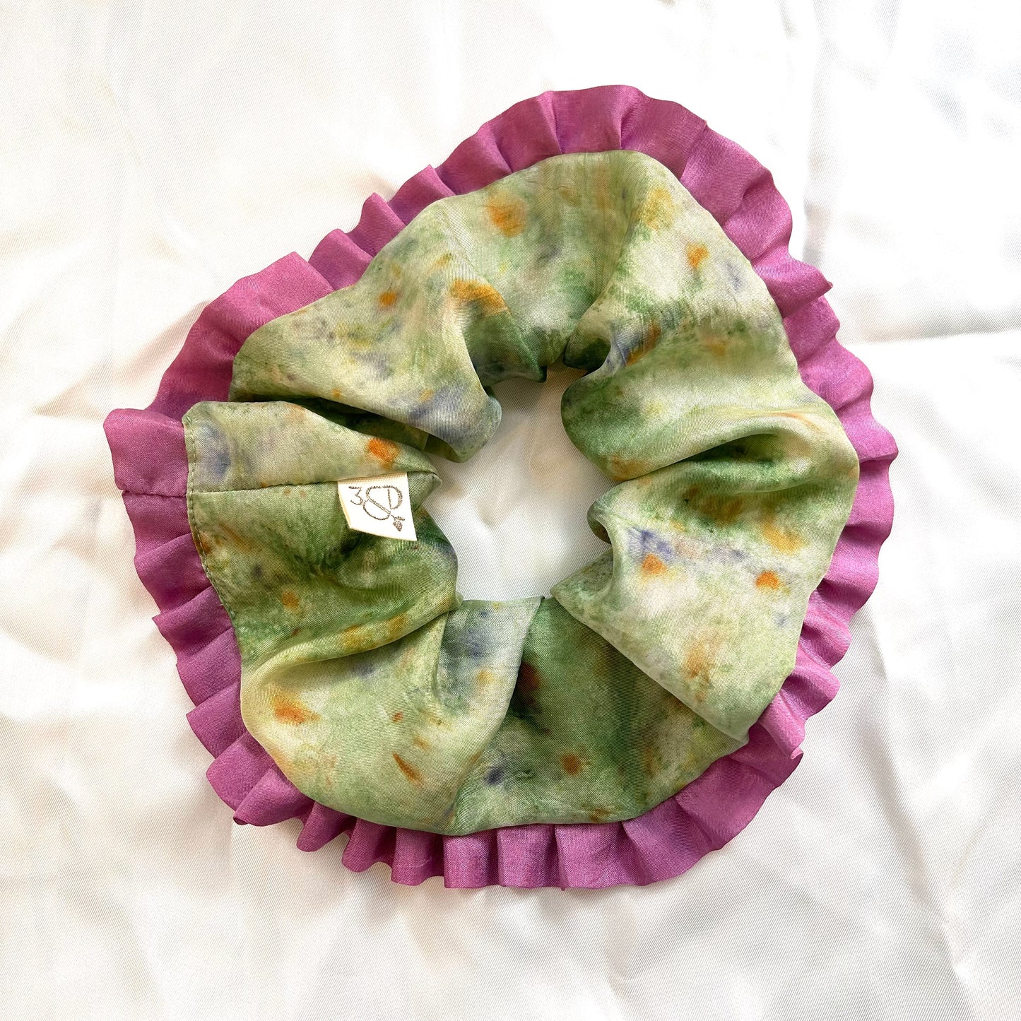 Habotai Silk Scrunchie with Frill