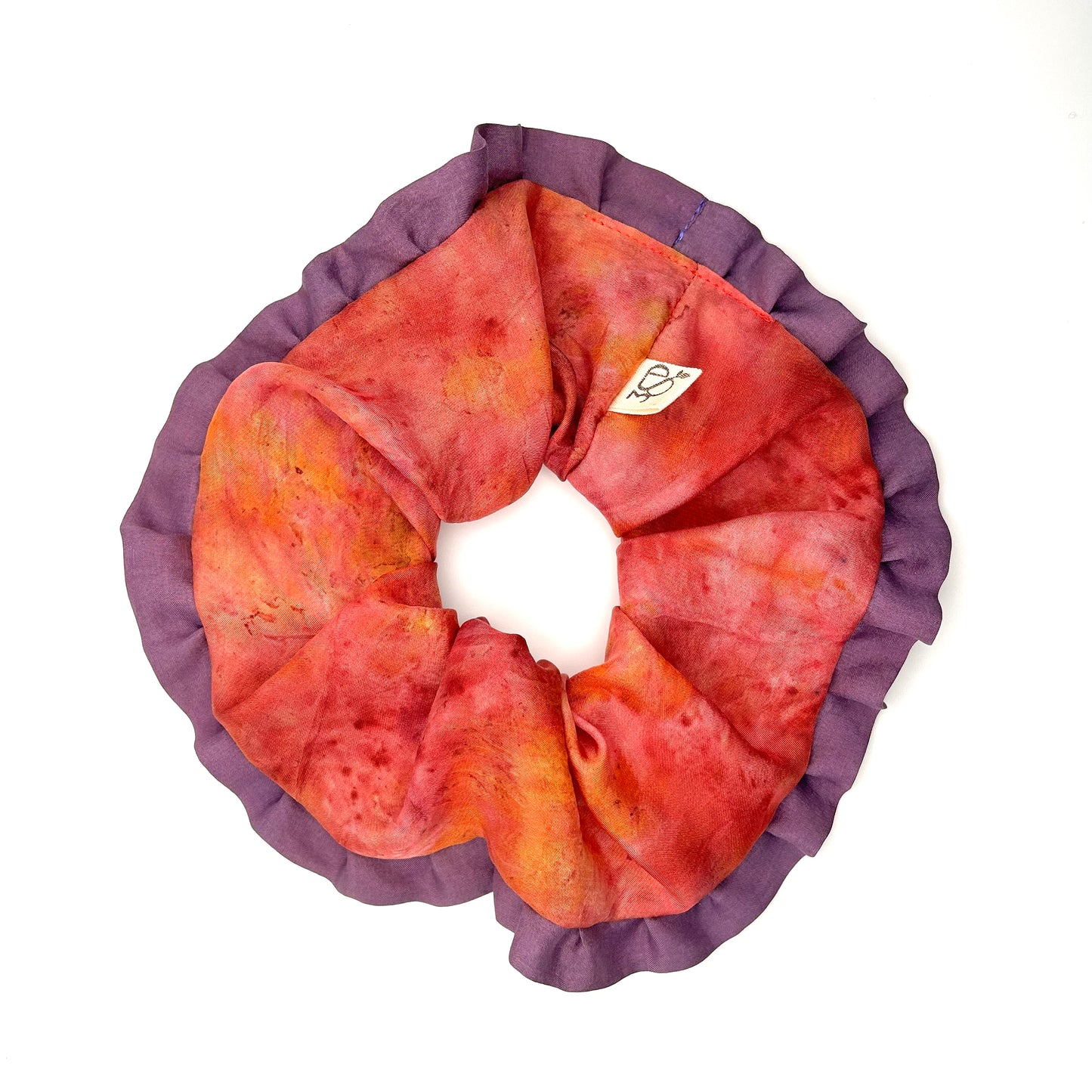 Naturally Dyed Habotai Silk Scrunchie with Frill