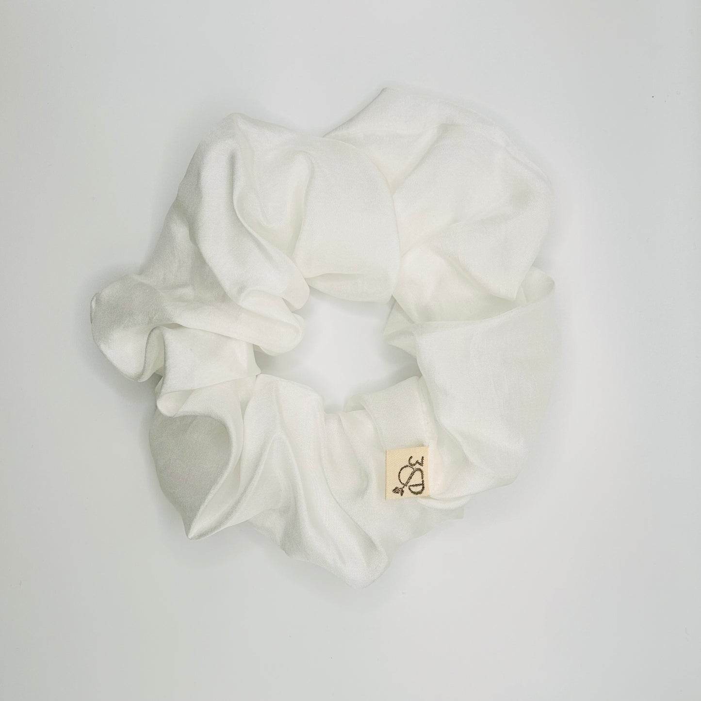 Plain White Silk Scrunchie ( prepared for dyeing )