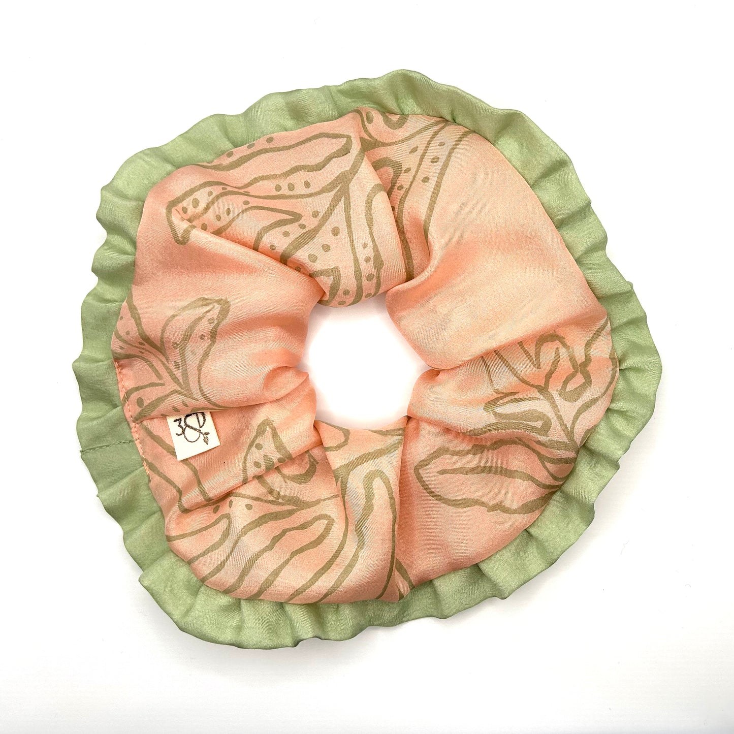 Naturally Dyed Habotai Silk Scrunchie with Frill