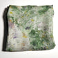 Green Garden print naturally dyed  silk square scarf  folded into a square