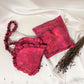 Pink Habotai Silk Eye Mask with Frill