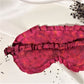 Pink Habotai Silk Eye Mask with Frill