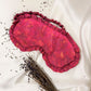Pink Habotai Silk Eye Mask with Frill