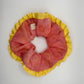 Naturally Dyed Habotai Silk Scrunchie with Frill