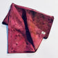 Purple sunflower naturally dyed  silk square scarf  folded 