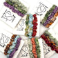 Various scatted 3 pack mini silk scrunchies, 3 colourways per pack