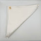 White silk wedding pocket square with branded cotton tab, prepare to naturally dye folded into a triangle